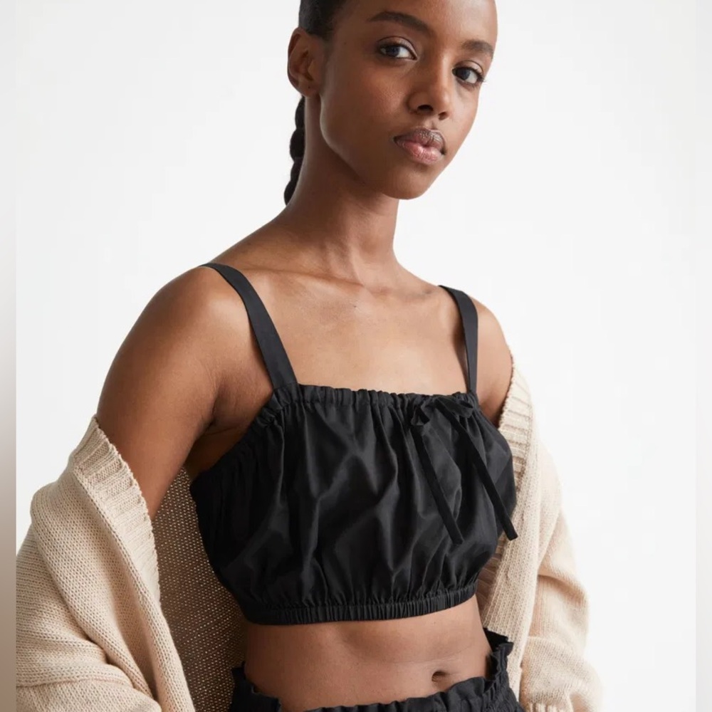 & Other Stories Cropped Drawstring Top